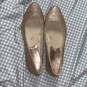 Sparkly gold flats